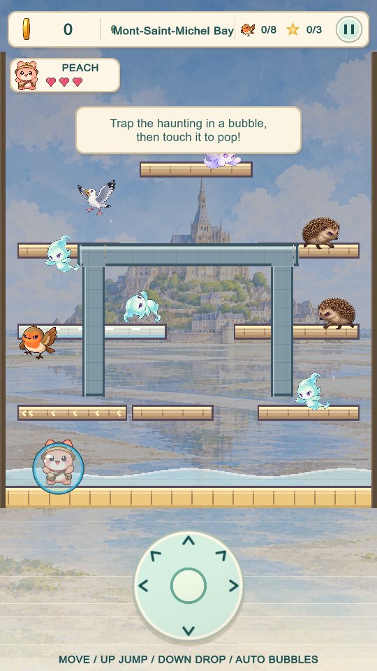 A stage in Mont-Saint-Michel Bay in France with an ice ledge