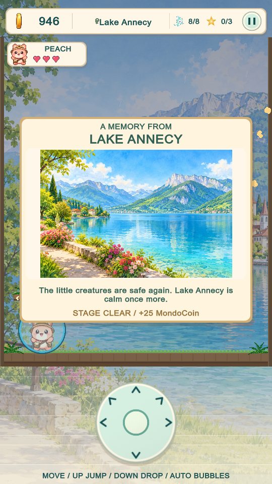 A postcard memory from Lake Annecy after clearing a stage